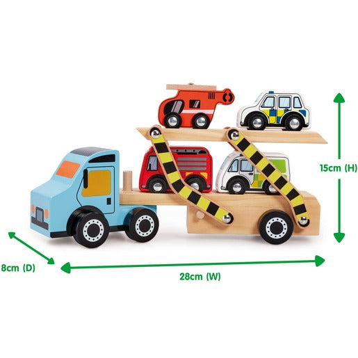 Early Learning Centre Wooden Emergency Car Transporter Vehicle Early Learning Centre