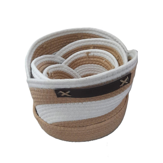 Stripe Storage Basket Set x 3