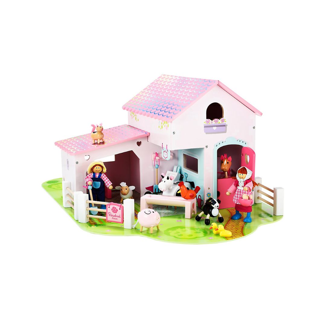 ELC Rosebud Wooden Farm Set Early Learning Centre