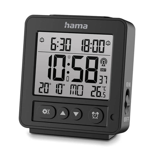 HAMA 185895 "Rhodes" Digital Radio Alarm Clock, LCD, black