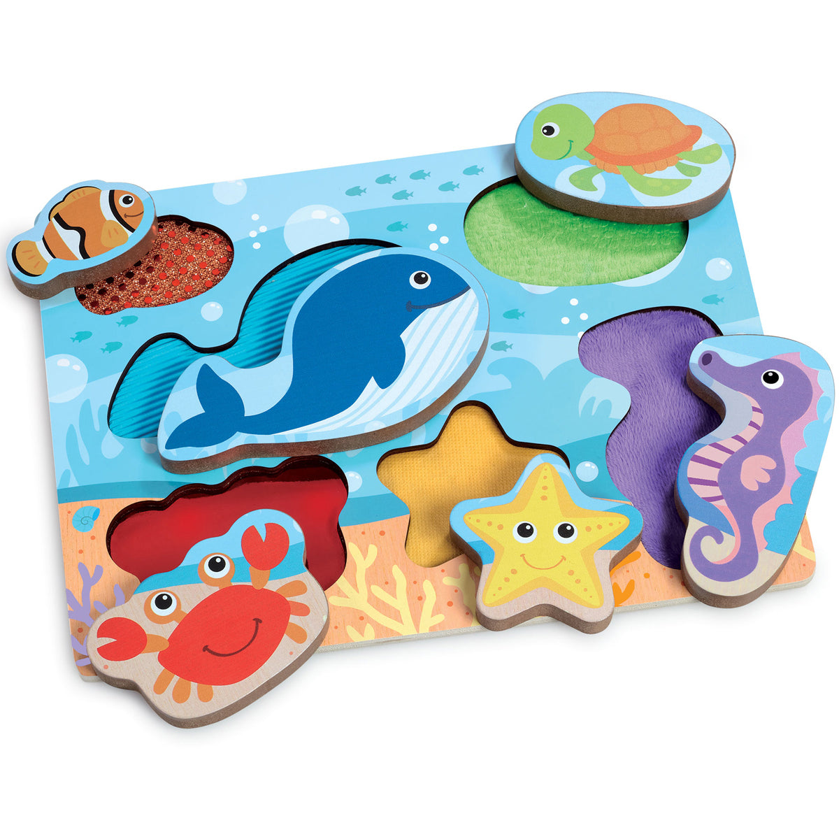 Woodlets Touch & Feel Under the Sea Wooden Puzzle Addo