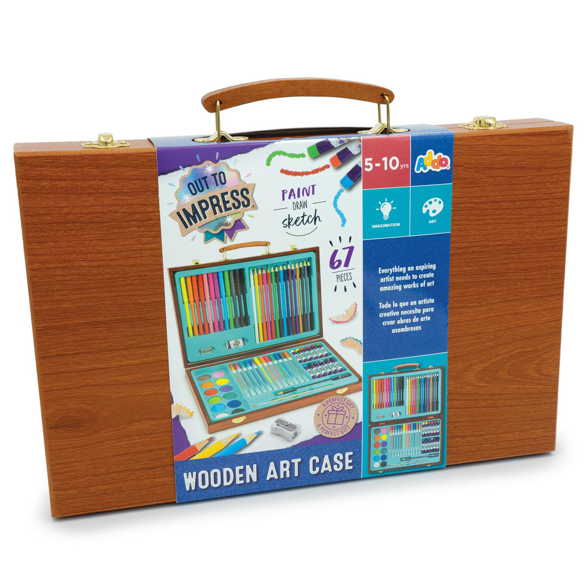 Out To Impress Wooden Art Case Craft Set Addo