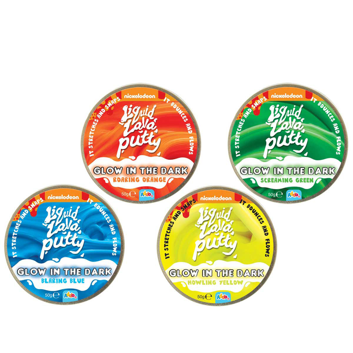 Nickelodeon Liquid Lava Glow in the Dark Putty (Styles vary) Addo