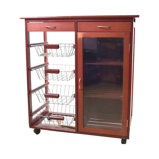 Wooden Kitchen Trolley With Side Closet