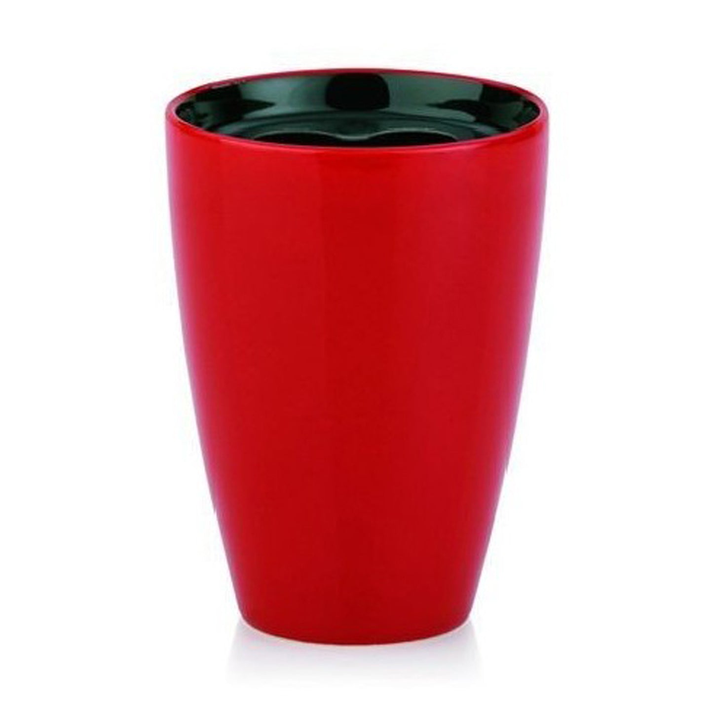 TOOTHBRUSH HOLDER ATLANTA CERAMIC,RED/BLACK SHINY