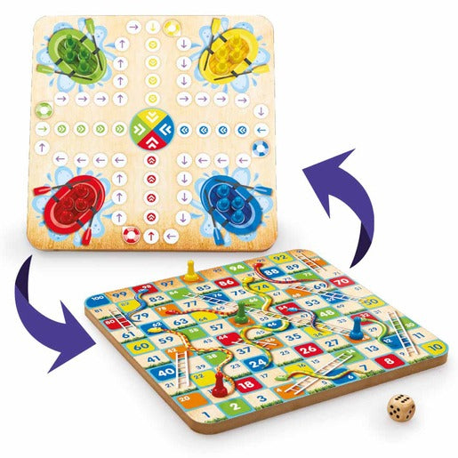 Addo Games Wooden Snakes 'n' Ladders and Ludo Addo