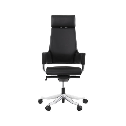 Delphi Office Chair+Fixed Arms Black/Black Sky Leather