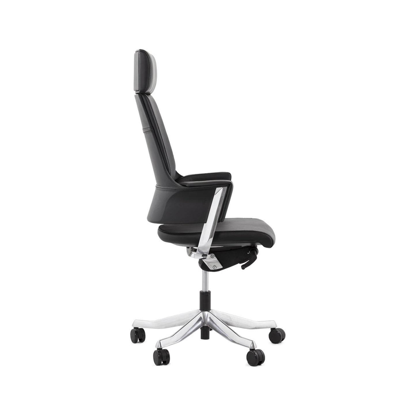 Delphi High Back Chair + Fixed Arms Black/Black Sky Leather