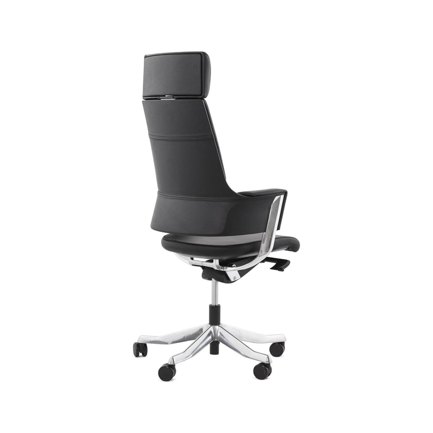 Delphi High Back Chair + Fixed Arms Black/Black Sky Leather