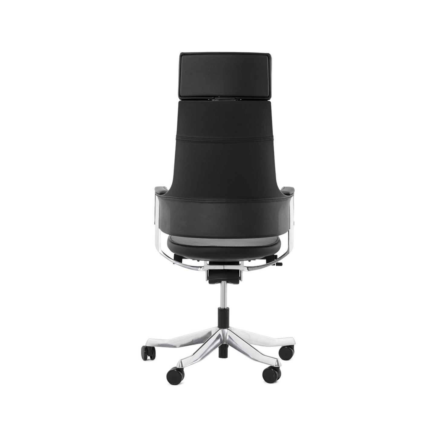 Delphi High Back Chair + Fixed Arms Black/Black Sky Leather