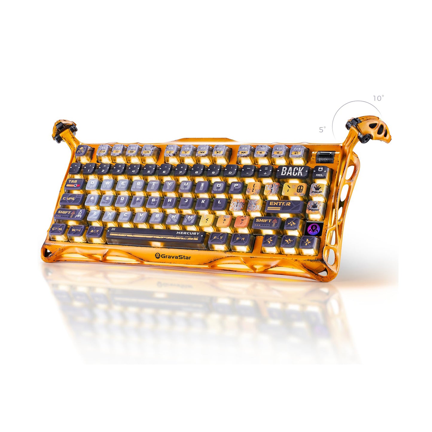 Gravastar Mercury K1 Pro Gaming Keyboard Battle Worn Yellow - Abed Tahan