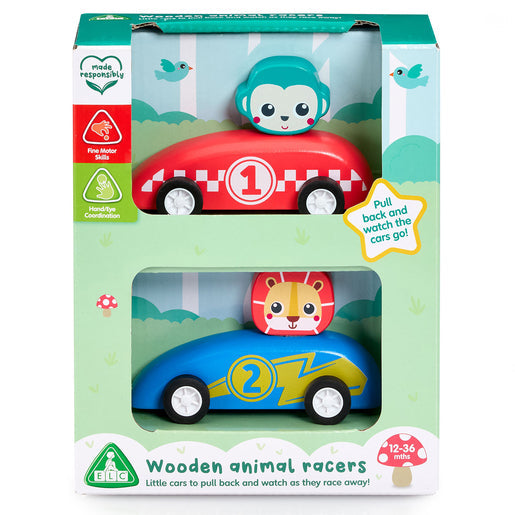 Wooden Animal Racers Cars