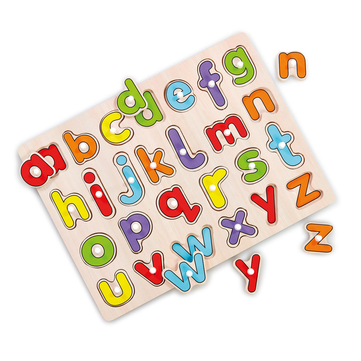 Woodlets Lift and Look Alphabet 26-Piece Peg Puzzle Addo