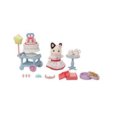 Sylvanian Families Party Time Playset Tuxedo Cat Girl Sylvanian Families