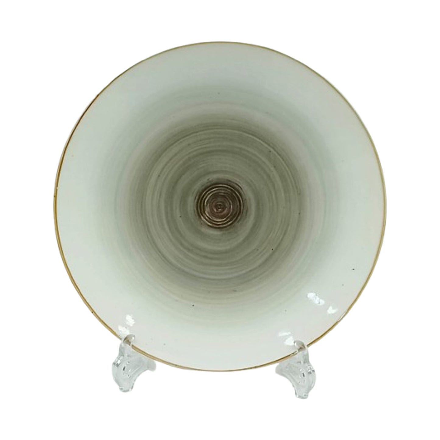 Plate Ceramic White &Blue 9256