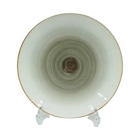 Plate Ceramic White &Blue 9256