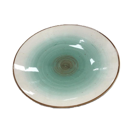 Plate Ceramic White &Grey 9258