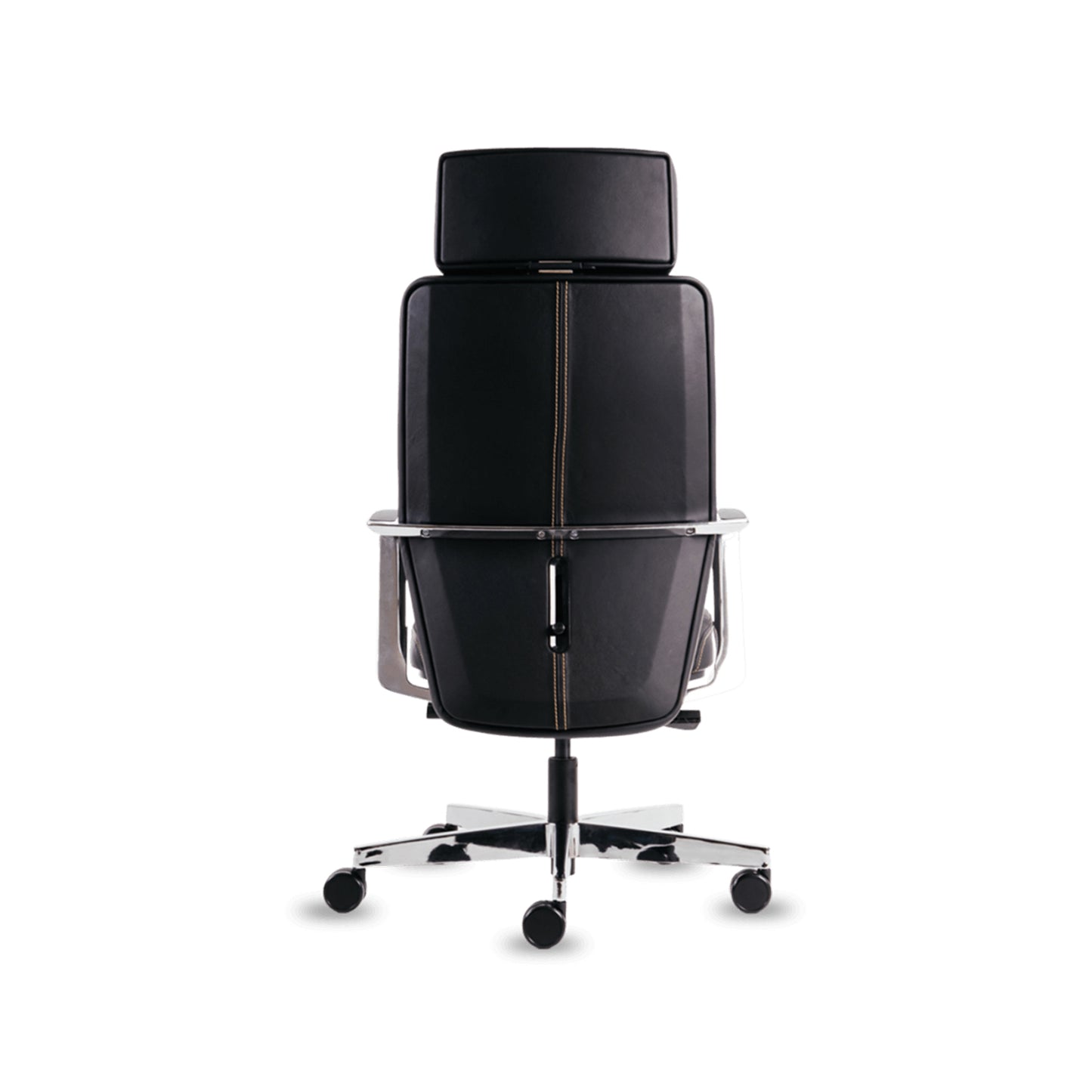 Sonoma High Back Chair + Fixed Arms Black /Black Sky Leather