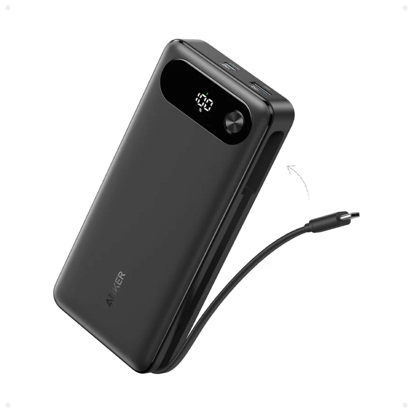 Anker Power Bank 20K 87W Built-In USB-C Cabl Black