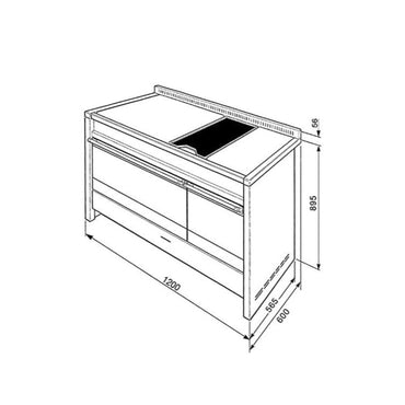 SMEG Cooker Wide 120 cm Opera Gas/Electric Stainless Steel
