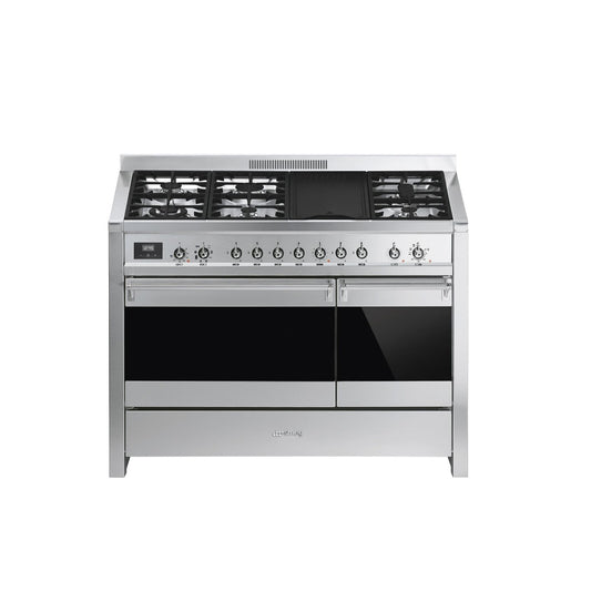 SMEG Cooker Wide 120 cm Opera Gas/Electric Stainless Steel
