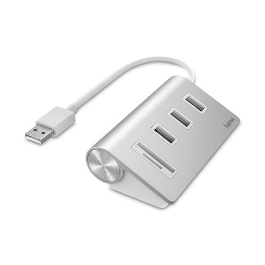 Hama USB Hub/Card Reader, 5 Ports, 3 x USB-A, SD, microSD