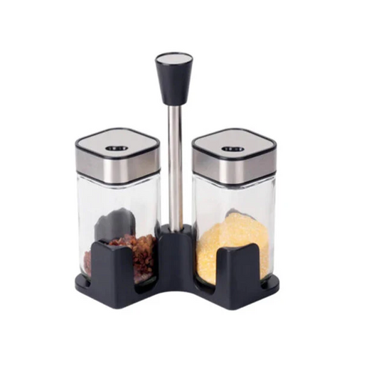 Stand Chrome Black Salt& Pepper Set 2pcs