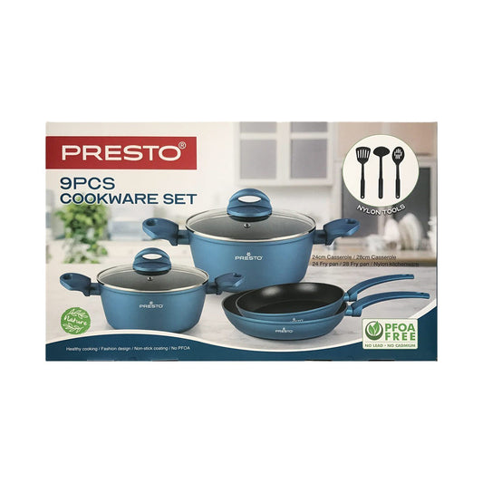 Presto Cookware Set 9Pcs Casserole 28/4cm Frypan 28/24cm