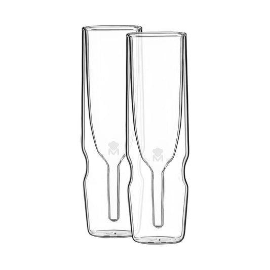 SET 2PC FLUTE GLASS 190ML BOROSILICATE