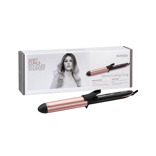 BaByliss Hair Curling Iron 32mm Ultra-Fast Heat Rose
