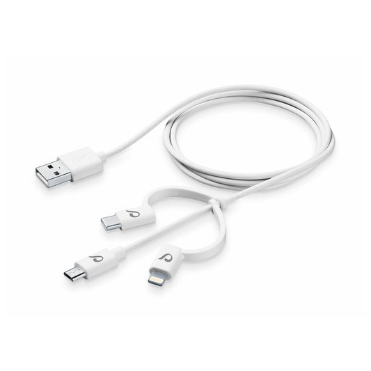 CELLULARLINE DATA CABLE 3 IN 1 USB TO LIGHTNING/MICRO/TYPEC