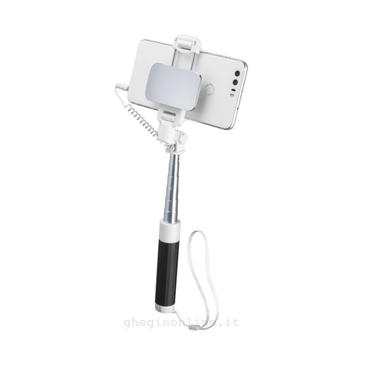 CELLULALRLINE SELFIE STICK MIRROR - BLACK