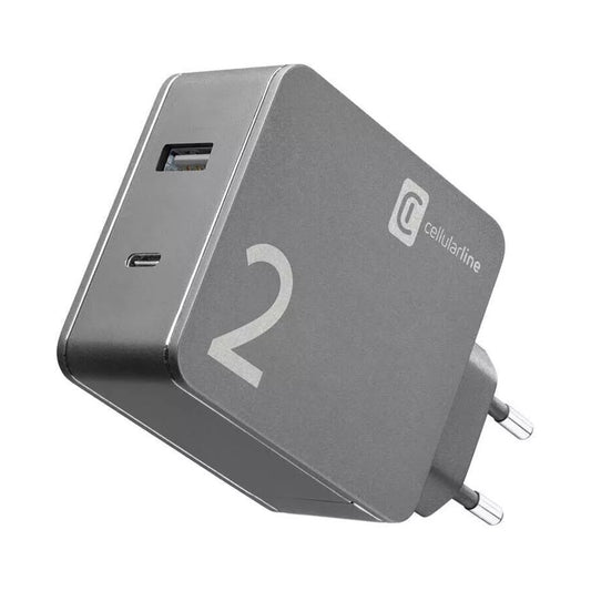 CELLULALRLINE PC CHARGER 2 PORTS 42W - BLACK