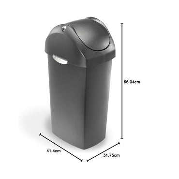 SWING LID BIN -PLASTIC GREY -60L