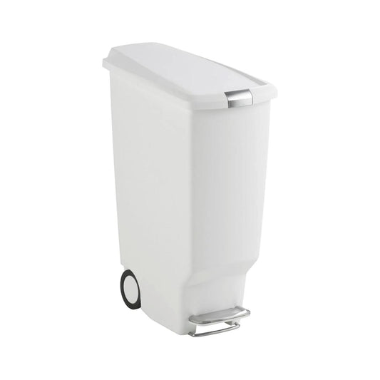 Slim Pedal Bin Plastic White 40L SIMPLE HUMAN