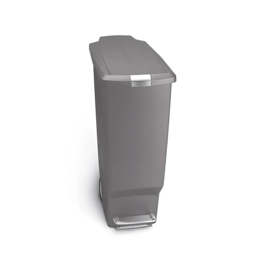 Slim Pedal Bin Plastic Grey 40L SIMPLE HUMAN