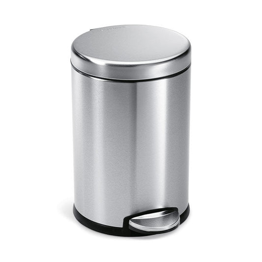 Round Pedal Bin_Brushed Steel With Colour Box_4.5L