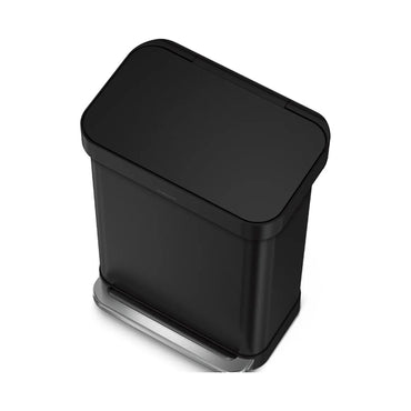 Rectangular Pedal Bin Matte Black 55L
