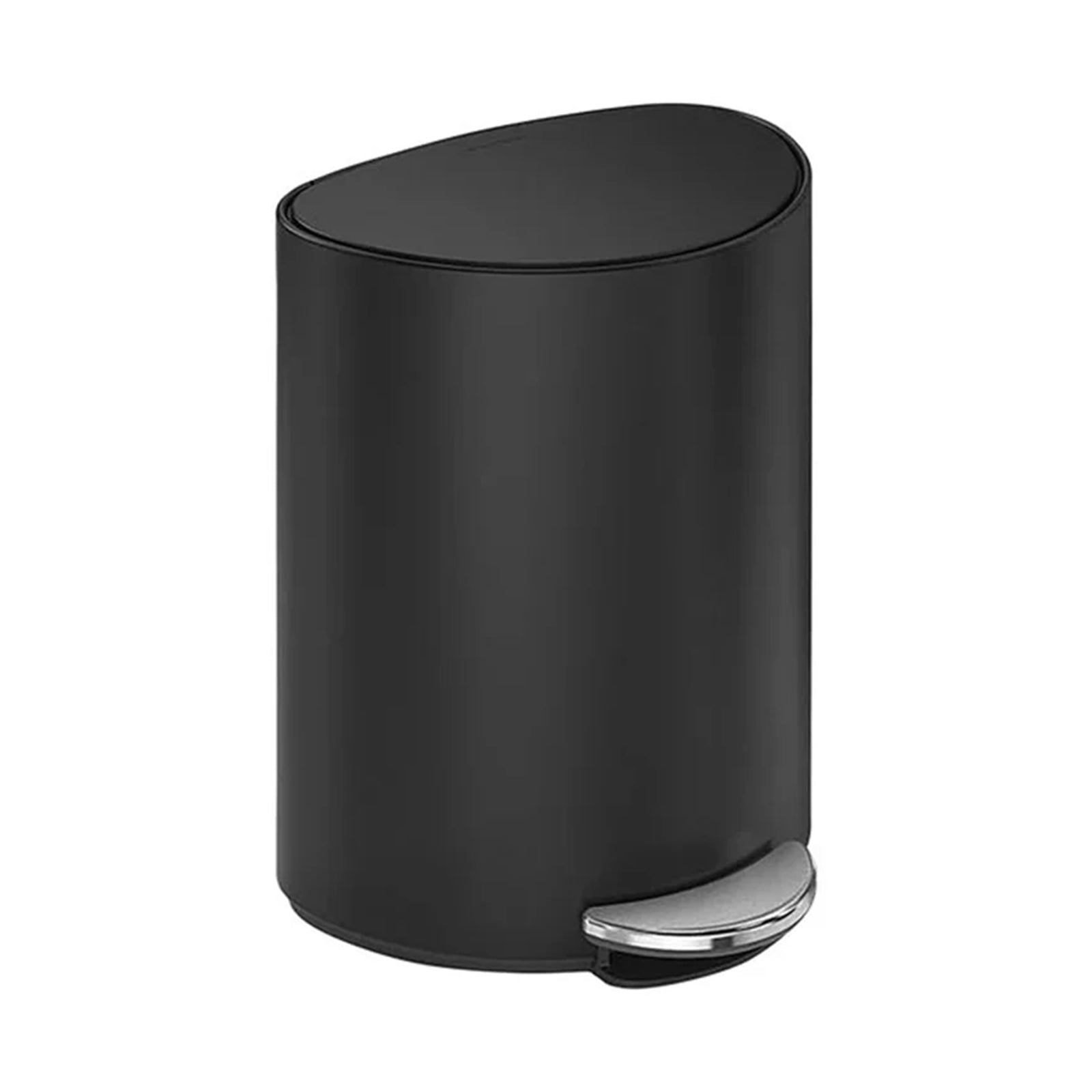 6L SEMI ROUND PEDAL BIN, BLACK