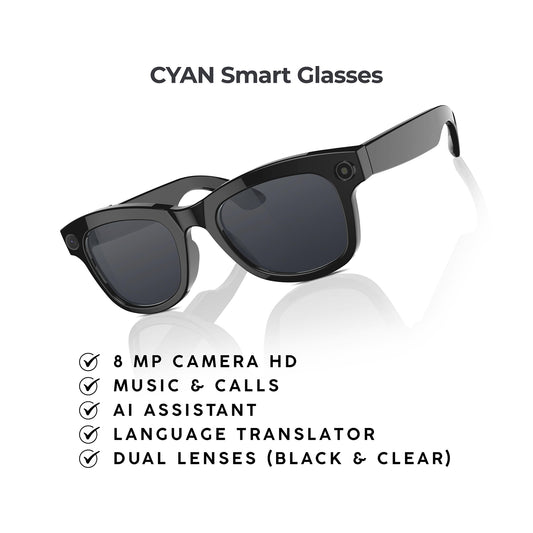CYAN AI Smart Glasses With Dual Lens Tint,Built In Touchpad