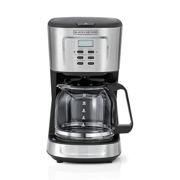 Black+Decker Coffee Maker LCD Display 900w 12 Cups Stainless