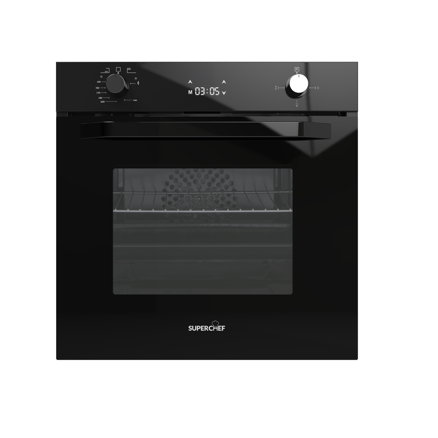 SUPER CHEF Oven 60 Cm Gas/Electric + Fan Black