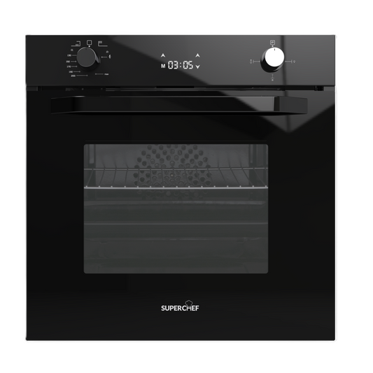 SUPER CHEF Oven 60 Cm Gas/Gas + Fan Black