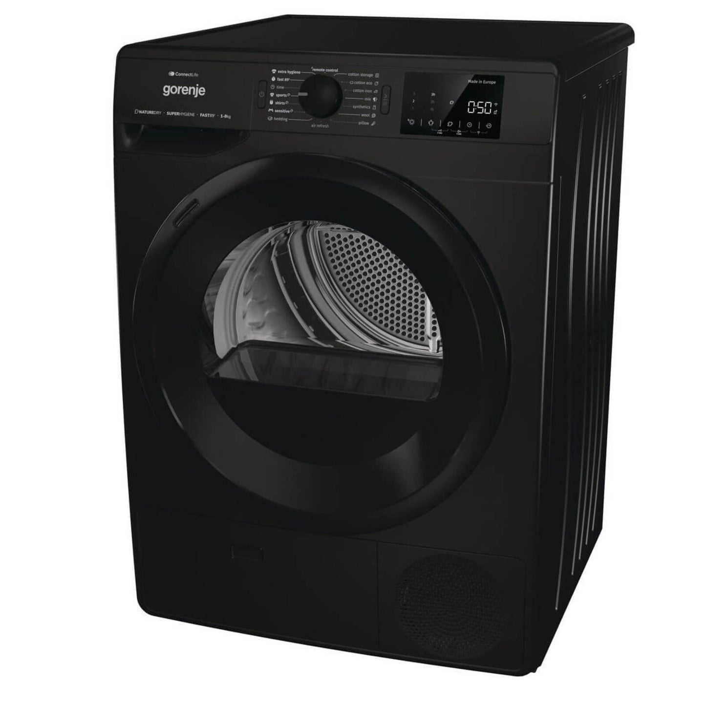 GORENJE Dryer Condenser 8KG Heat Pump Wifi Black