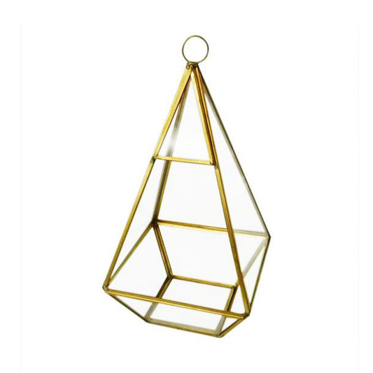 TRIANGLE FLOWER POT GOLD/GLASS