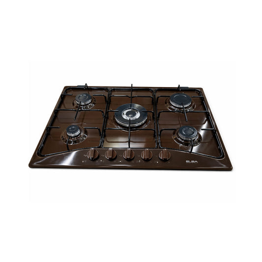ELBA Hob 70 cm 5 Gas Burners Ignition Enameled Brown ELBA+