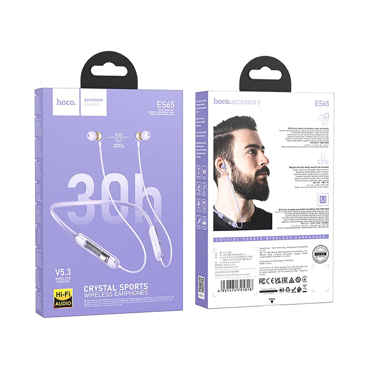 HOCO ES65 Dream Sports Bluetooth EarPhones Purple
