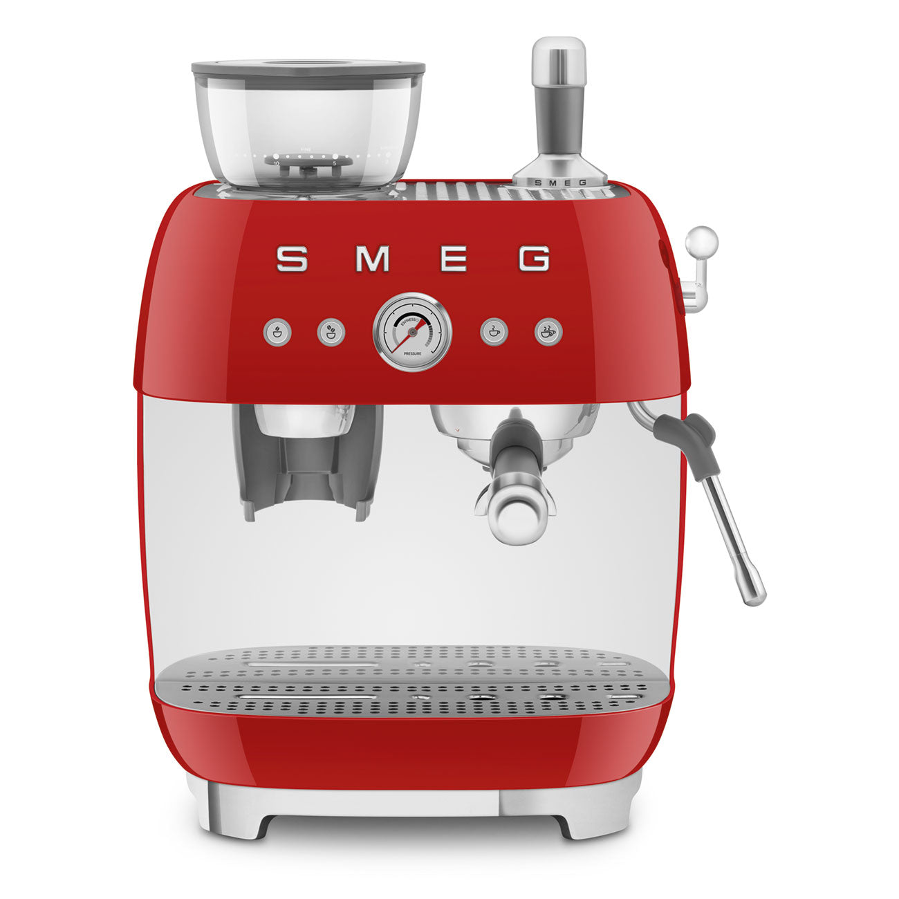Smeg Espresso Coffee Machine With Grinder Red SMEG