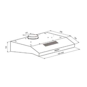ELBA Built in Hood 90 cm 350m3/h Inox
