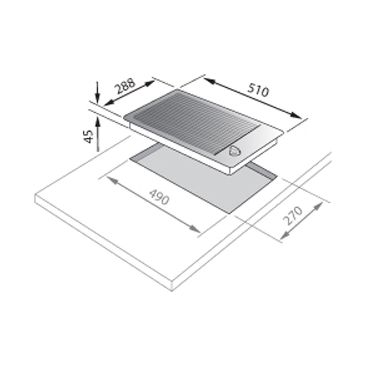 Elba Electric Radiant Plate Griddle 30 cm Stainless Steel